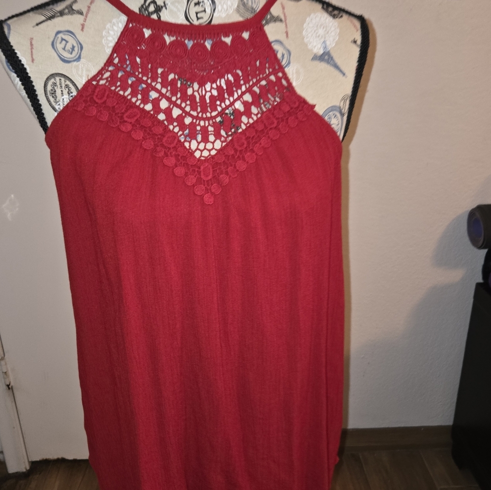 Elegant Red Halter Top